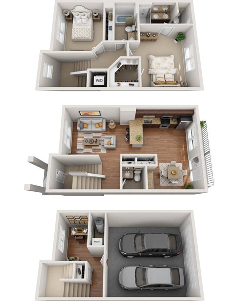 2 bedroom 2 bathroom floorplan